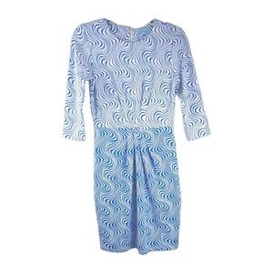J McLaughlin Mia Dress Size XS Catalina Blue White Oahu Waves‎ Career Classic